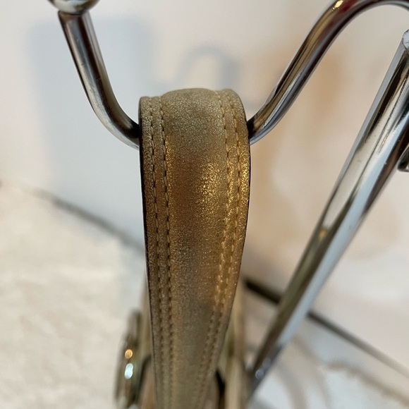 Coach Signature Lurex Gold Silver Top handle bag - Picture 3 of 10